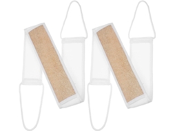 Conjunto De 2 Tiras De Bucha Vegetal Para Esfoliação Das Costas, Em Tecido Natural, Fáceis De Usar.