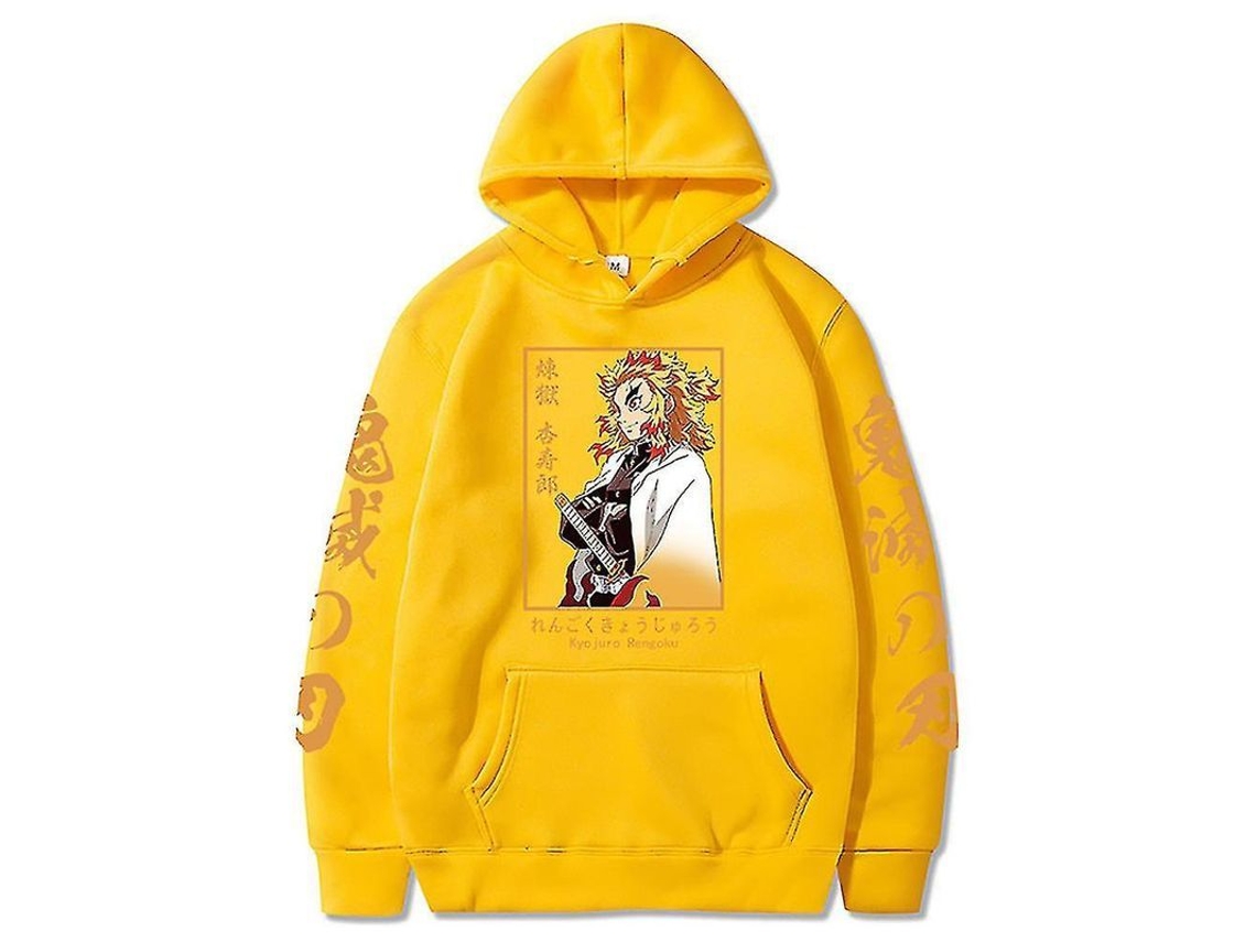 2026 sudadera com Capuz Anime Demon Slayer Kyojuro Rengoku Roupa Y2k Casual Oversized Inverno Streetwear