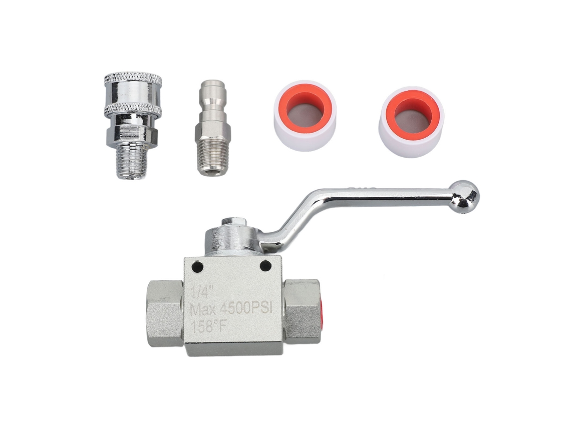Primerox kit Válvula Bola Máquina Pressão Aço Inoxidável Conectores Rápidos 4500 Psi