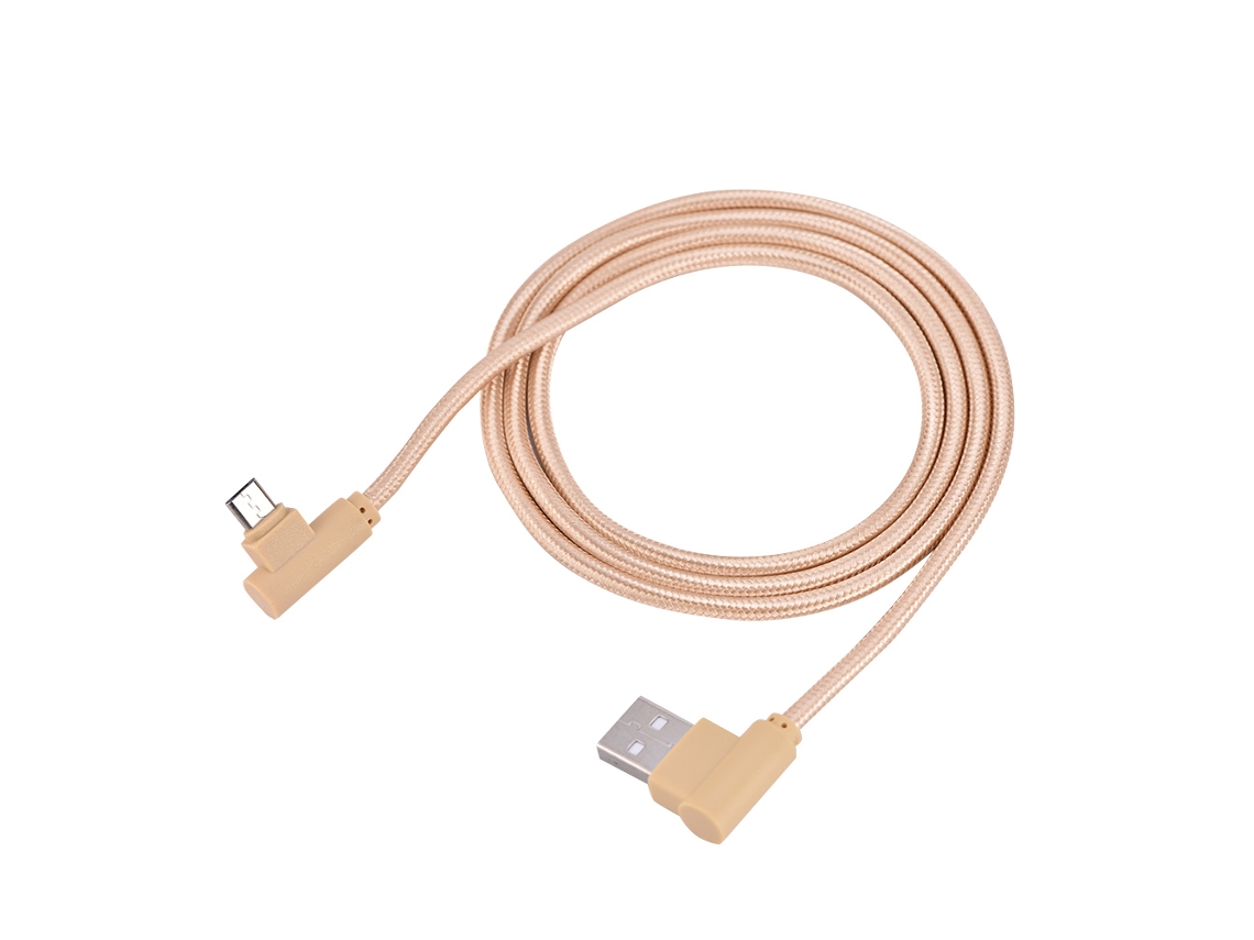 Cabo de Dados Trançado de 1 Metro com Conector Micro USB de 90 Graus EOOCOO