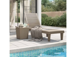 Vidaxl Espreguiçadeira 155x58x83 Cm Polipropileno Castanho-claro