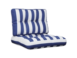 Vidaxl Almofadões P/ Móveis De Paletes 2 Pcs Tecido Riscas Azul/branco