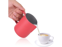 Jarra de leite de aço inox para espuma 600ml com pico anti gotejo e mango ergonômico Marca