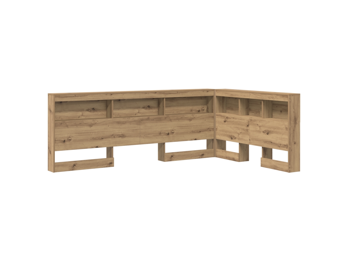 Conjunto 1 Cabeceira De Armazenamento Vidaxl Castanho Madeira De Pinho Maciça (207,5 X 137,5 X 76,5 Cm)