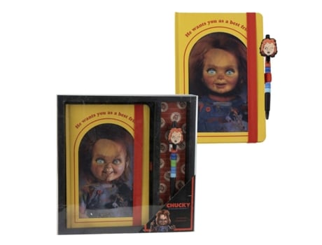 Conjunto de papelaria Chucky roxo