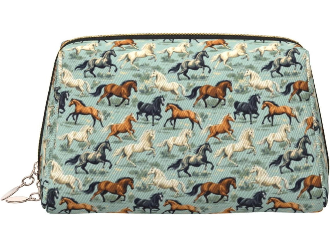 Nécessaire de Maquiagem com Estampa Cavalos Grande S/MARCA