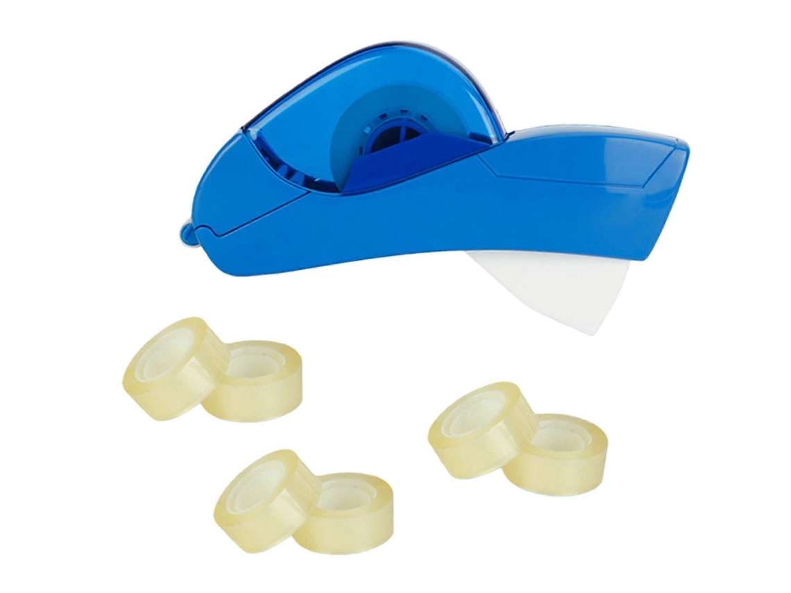 Cortador de Fita Adesiva Automático com Cabo Ergonômico, Inclui 6 Rolos Transparente para Fechamento Caix as e Embalagens Papelão. D GOKOCO