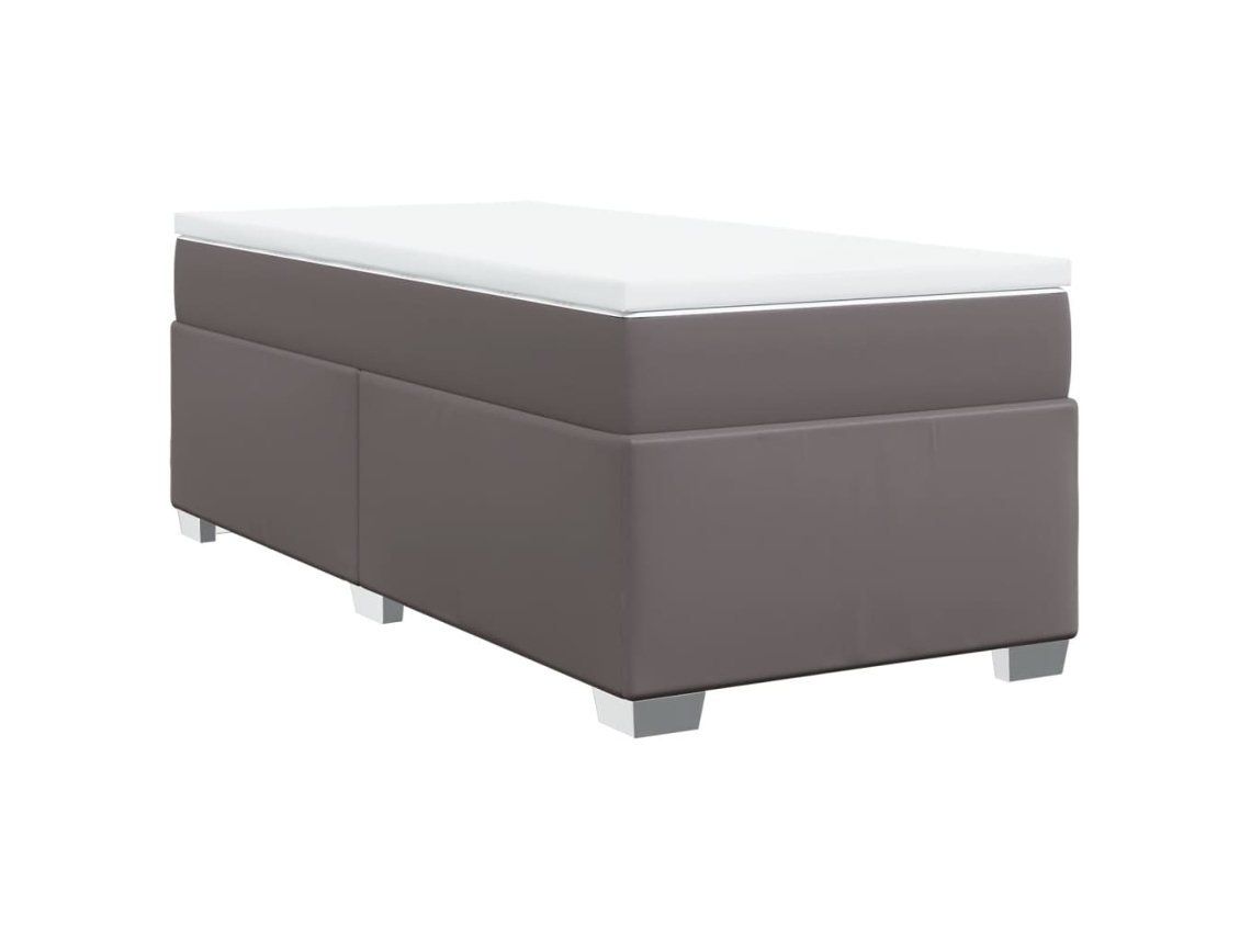 Cama com Molas Couro Artificial Cinzento MAISON EXCLUSIVE 90x190 cm