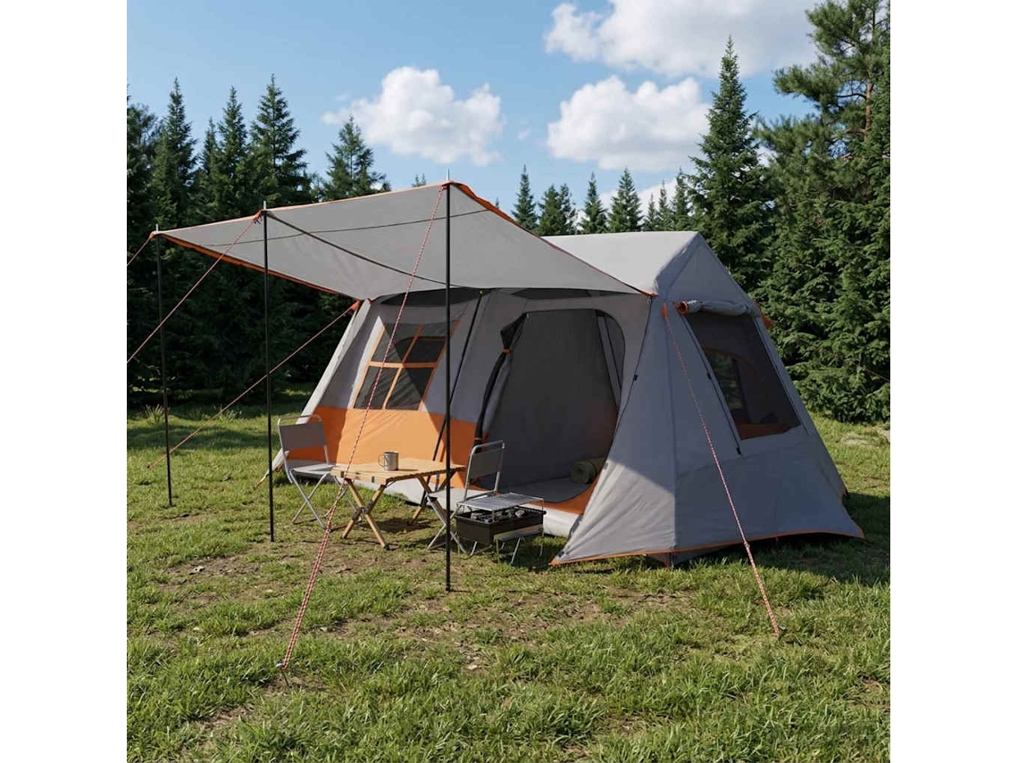 Vidaxl Tenda Túnel Cinza E Laranja 400 X 278 X 182 Cm