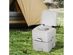 Sanita Portátil 20l com tampa ideal para acampamento viagens e barcos capacidade máxima 147 kg dimensões 41,5x36,5x42 cm cinza claro