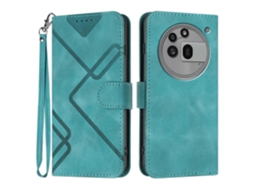 Capa Para Celular Nothing Phone 3a Pro Em Couro Sintético Com Padrão De Linhas E Toque Aveludado