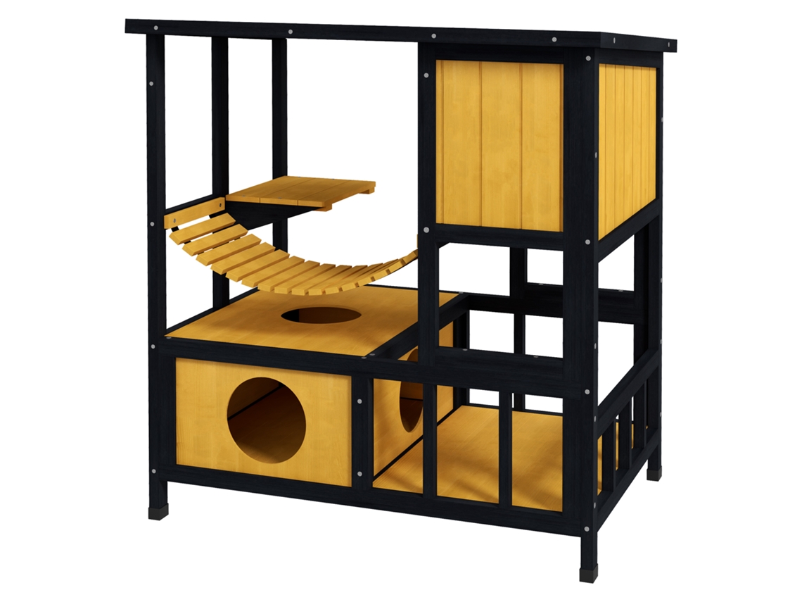 Casa de Gato Externa 84,5×60×88cm, Resistente Ao Tempo, e Natural Verde