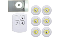 (conjunto De 6 Luzes Frias) Luz Noturna Cobled Super Brilhante De 5w Com Controle Remoto Sem Fio E Regulador De Intensidade.