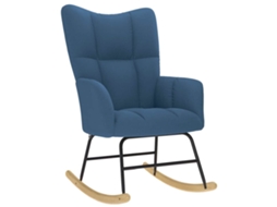 Vidaxl Cadeira De Baloiço Tecido Azul