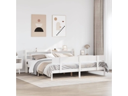 Vidaxl Cama Sem Colchão 180x200 Cm Madeira De Pinho Maciça Branco