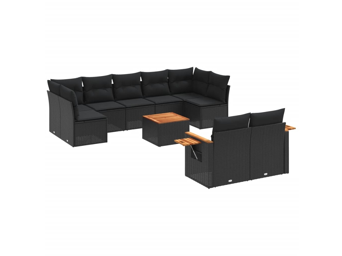 Garden Sofa Set, Garden Sofa Sets Vidaxl Preto Rattan / Vime (n/a)