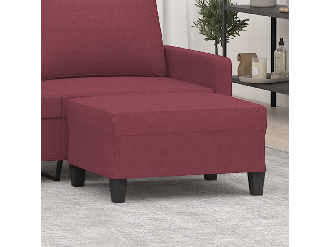 Vidaxl Apoio De Pés 70x55x41 Cm Tecido Vermelho-tinto