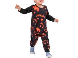 Laxiscreed Pijamas De Família Com Caras Iluminadas Para Halloween, Conforto Em Preto