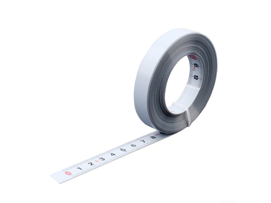 Fabuletta Fita Métrica De Aço Revestida Nylon 5m, Com Escala Central Invertida Para Bancada, Máquinas De Vidro, Madeira