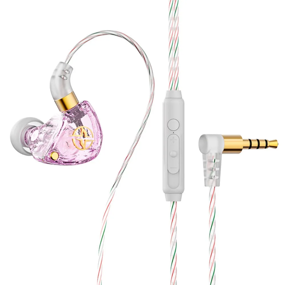 (roxo) Fones De Ouvido Com Fio De 3,5 Mm, Em Ângulo Reto, Com Microfone, Design Universal, Graves Potentes, Fones De Ouvido Esportivos.