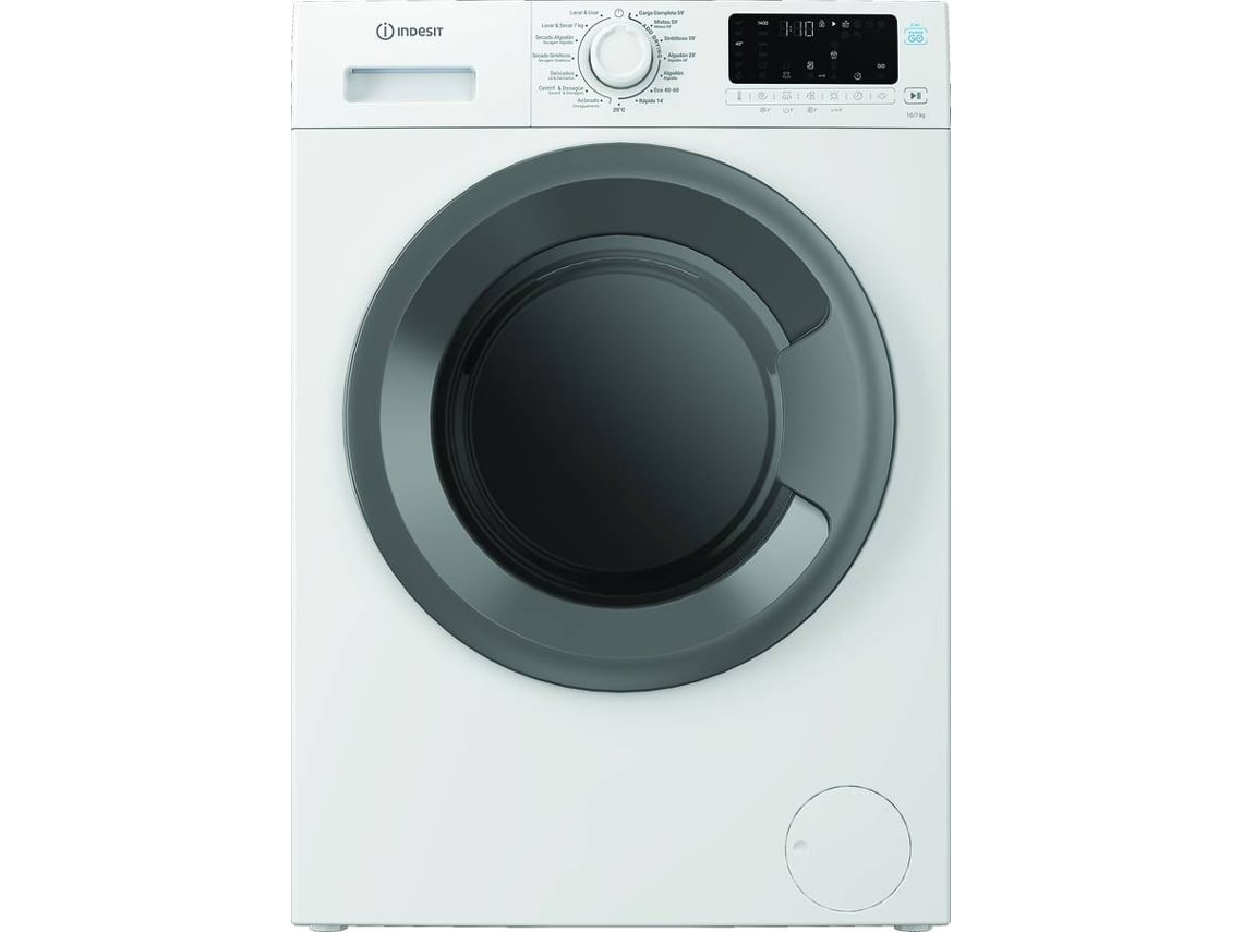 Máquina de Lavar e Secar Roupa INDESIT IDP10764PUSH&GO SPT (7 kg/10 kg - 1400 RPM - Branco)