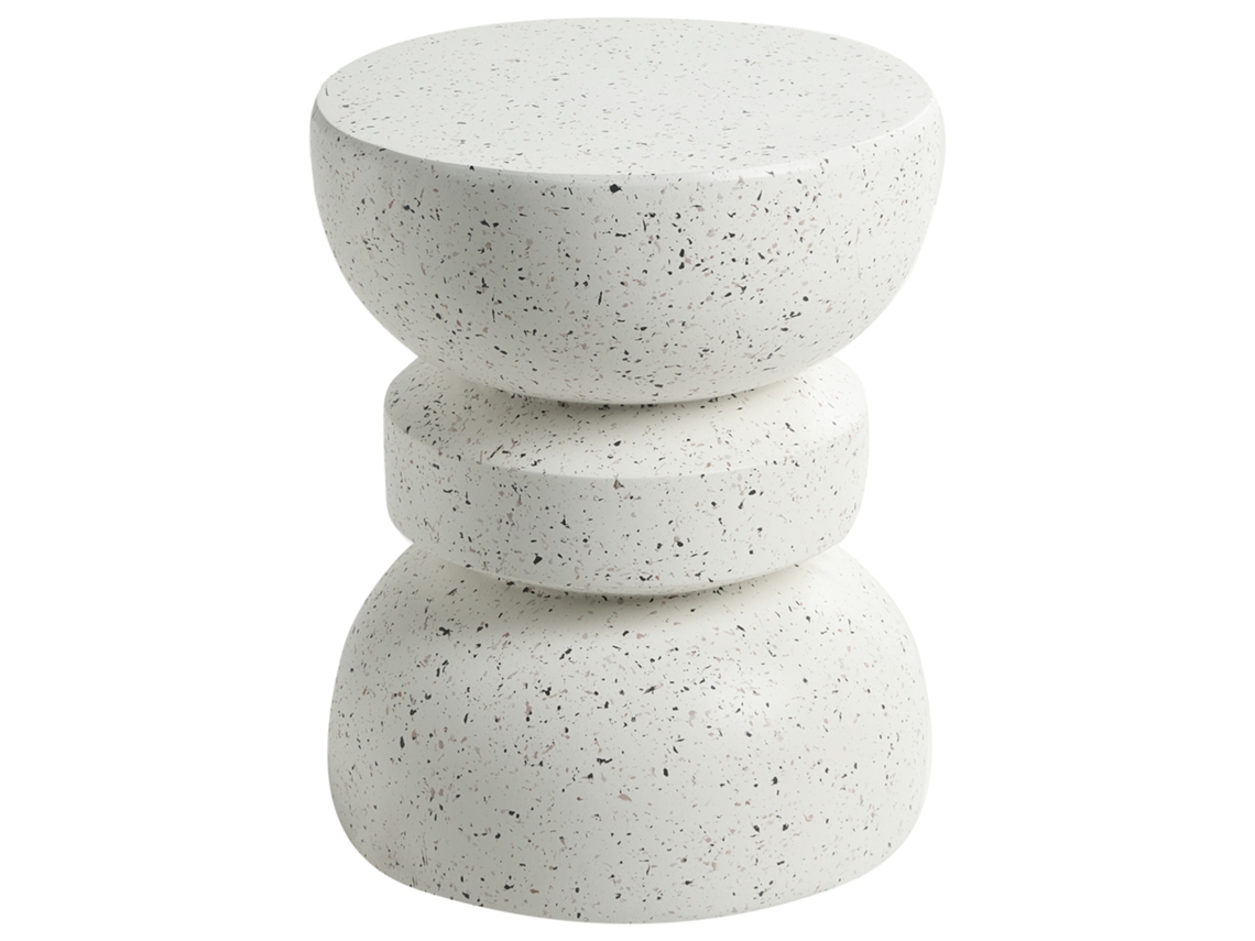 Mesa De Apoio Beliani Faliro De Óxido De Magnésio Branco Creme 37x37x45