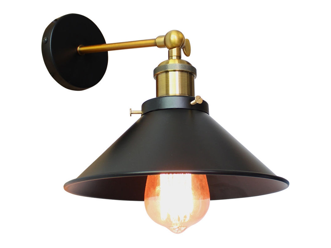 KOFIHETY Abajur De Metal Estilo Vintage, Luminária De Parede Interna Com Braço Giratório, Luminária De Parede Industrial Com Base E27 Para Vários Cômodos Sem L