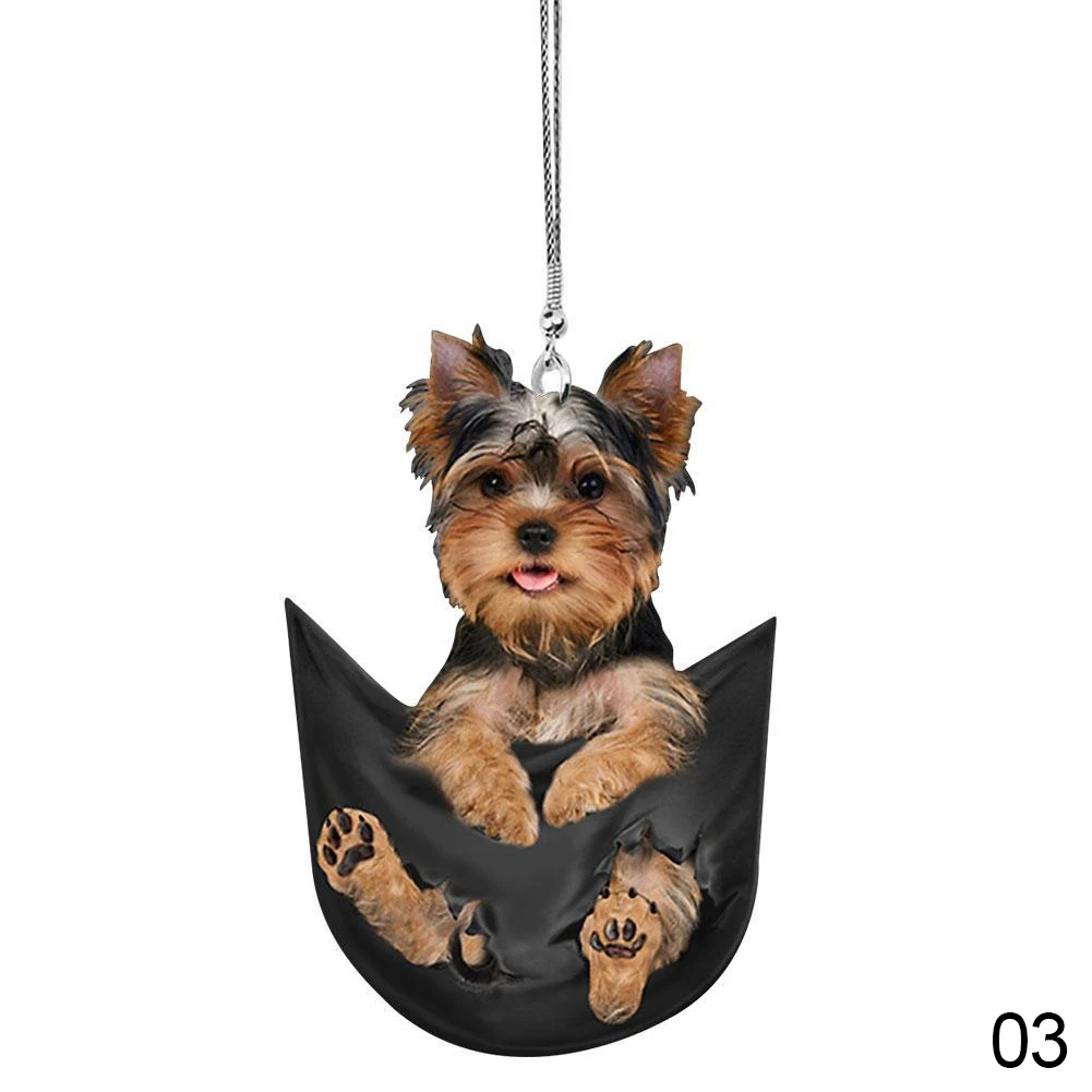Pingente De Cachorro 2d Fofo E Engraçado Desenho Animado Para Chaveiro, Pingente De Animal, Acessório Para Espelho Retrovisor De Carro, Mochila