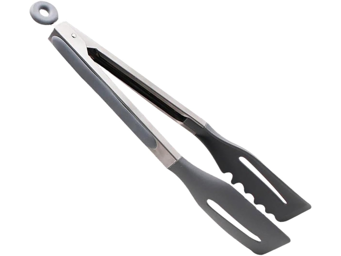 Pinça Para Alimentos Artibetter Em Aço Inoxidável E Silicone Churrasco, Cabo Confortável, Ideal Para Piqueniques E