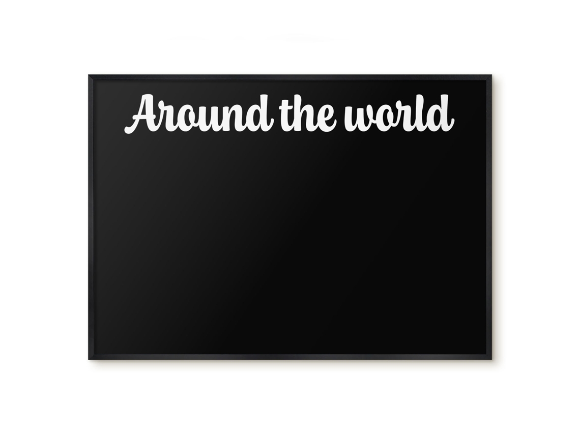 Magnetic Glass Board Around The World For The Hall Espelharte (100x70 Cm)