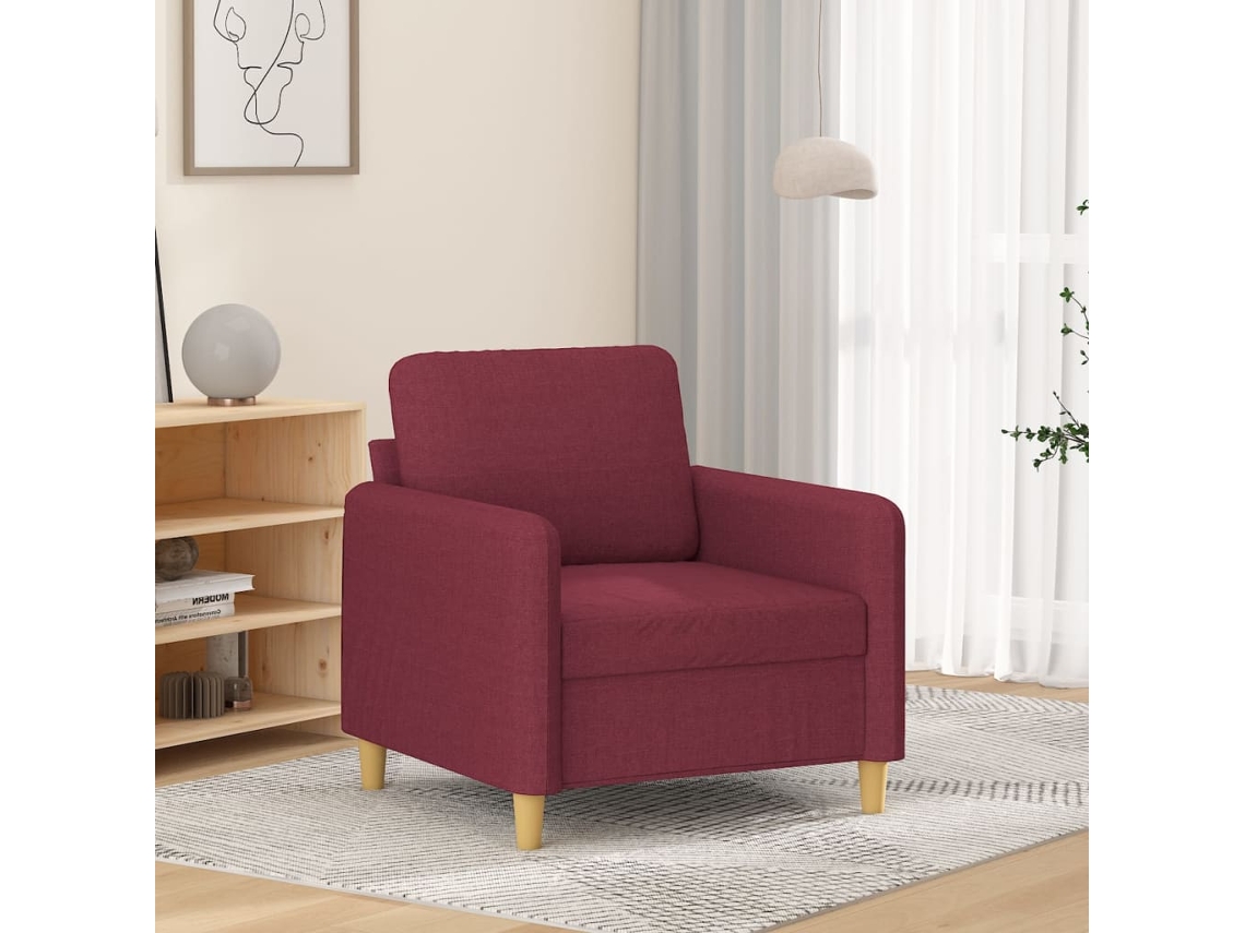 Vidaxl Poltrona 60 Cm Tecido Vermelho Tinto