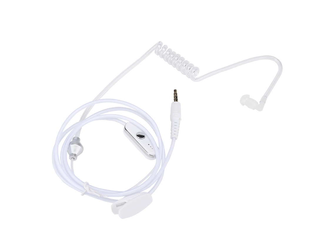 Fone de Ouvido Mali Intra auricular 3.5mm, Rádio Walkie Talkie, Clip Metal, Anti radiação, Branco