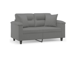 Maison Exclusive - Sofá 2 Lugares C/ Almofadas 120 Cm Microfibra Cinzento-escuro