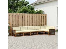 Vidaxl Conjunto De Sofás Para Exterior 6 Pcs Natural E Creme
