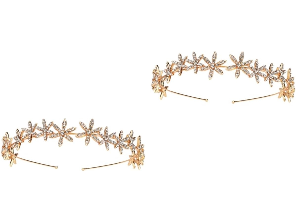 Tiara Elegante De Duas Peças Com Acessório Chique Para Casamento E Decoração De Cabelo Para Fotos.