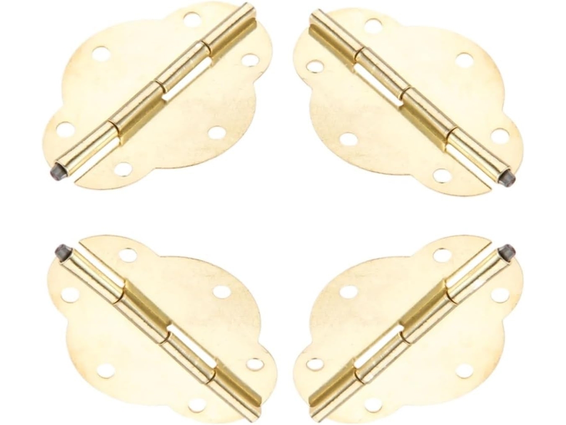 Conjunto De 4 Dobradiças Douradas Para Móveis, Armários, Gavetas E