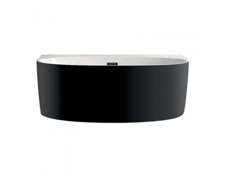 Belina Belina Banheira Semi-Ilha Banheira de Parede Design e Elegante Forma Arredondada Acrílico Resistente e Durável Preto