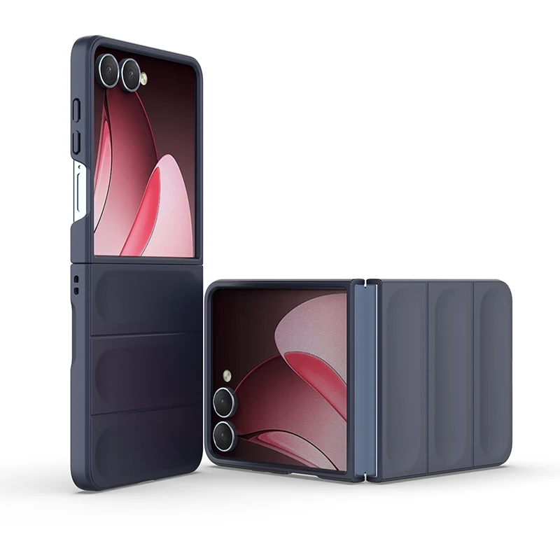 (azul Escuro, Galaxy Z Flip 6) Capa De Celular De Luxo Fosca Rígida Para Negócios Com Estrutura Protetora Espessa E Macia À Prova De Choque.