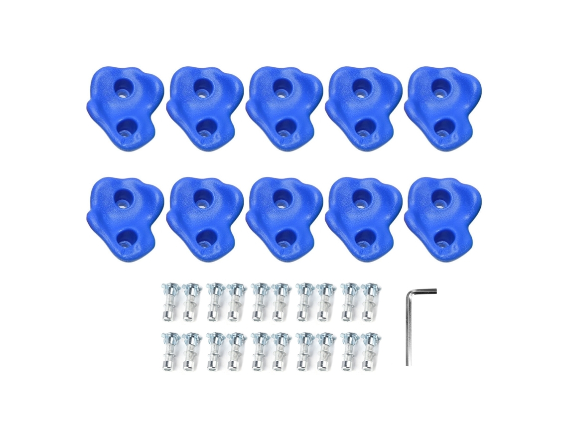 10 Pegas De Escalada Ergonômicas E Confortáveis, Adequadas Para Paredes Internas E Externas - Azul