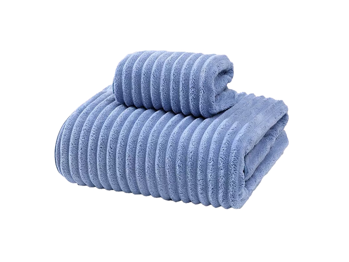 Toalha de Banho de Secagem Rápida, Tecido Leve e Absorvente, Ideal para Banho, Praia e Viagens, Azul BRILVIBERA