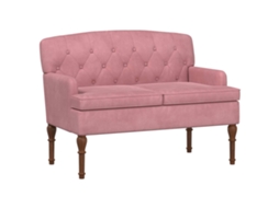 Conjunto 1 Pernas Torneadas Vidaxl Rosa Veludo (111 X 65 X 79 Cm)