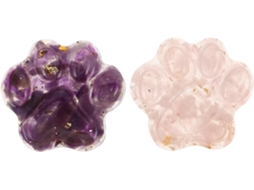 Conjunto 2 Enfeites Cristal Natural Escultura Decorativa Polida Pedras Decorativas Ametista Presente Amantes GOKOCO