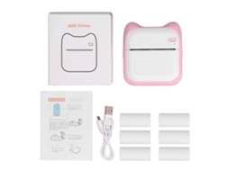 Impressora Térmica Mini Portátil Bluetooth Usb 203dpi 1000mah Para Fotos E Adesivos Rosa