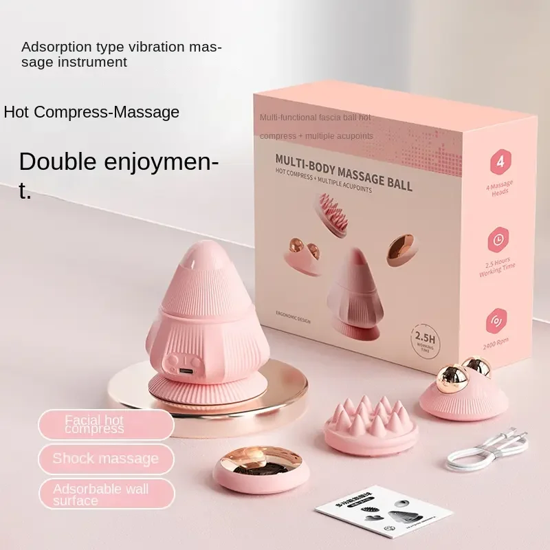 Massageador Elétrico Multifuncional De Silicone (rosa) Para Pescoço, Cintura E Costas