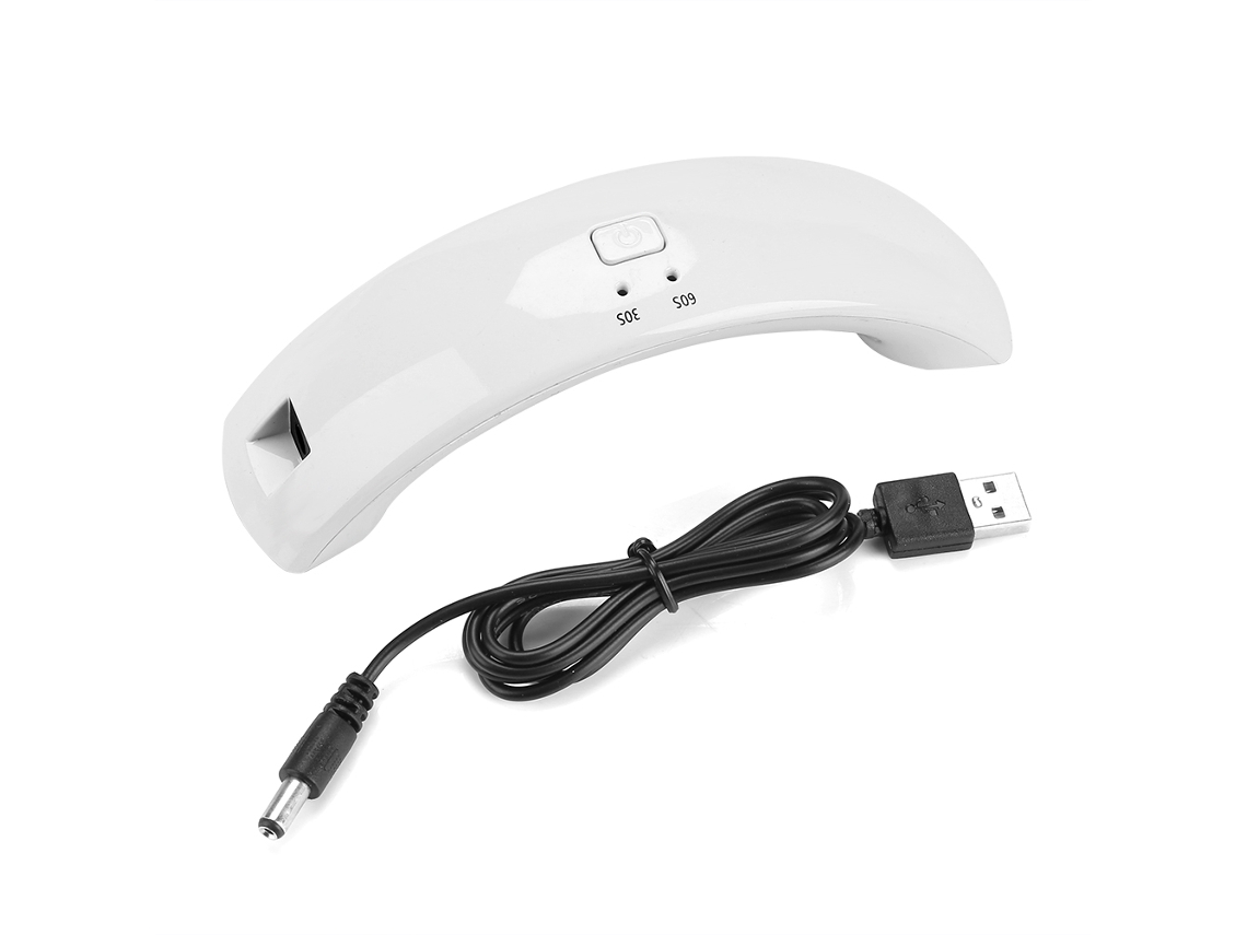 Lâmpada Uvled Ultraportátil De Design Arco 12w Para Secar Esmaltes De Unhas E Arte De Unhas Branco