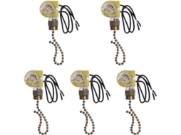 Conjunto De 5 Interruptores Genéricos Liga Desliga Para Ventiladores Teto, Luminárias De Parede E Luzes Armário Controle