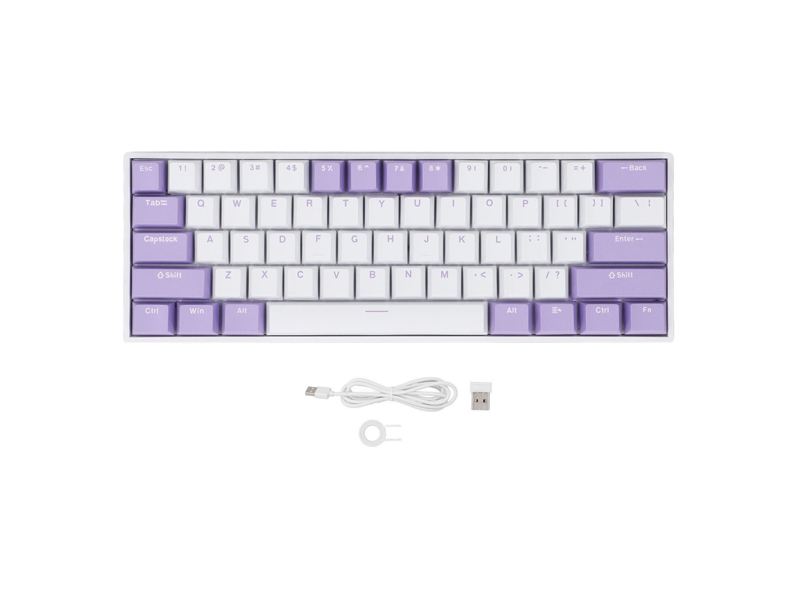 Aetheria teclado Mecânico 61 Teclas Switch Azul Rgb Retroiluminado 3 Modos Sem Fio Bluetooth Type C