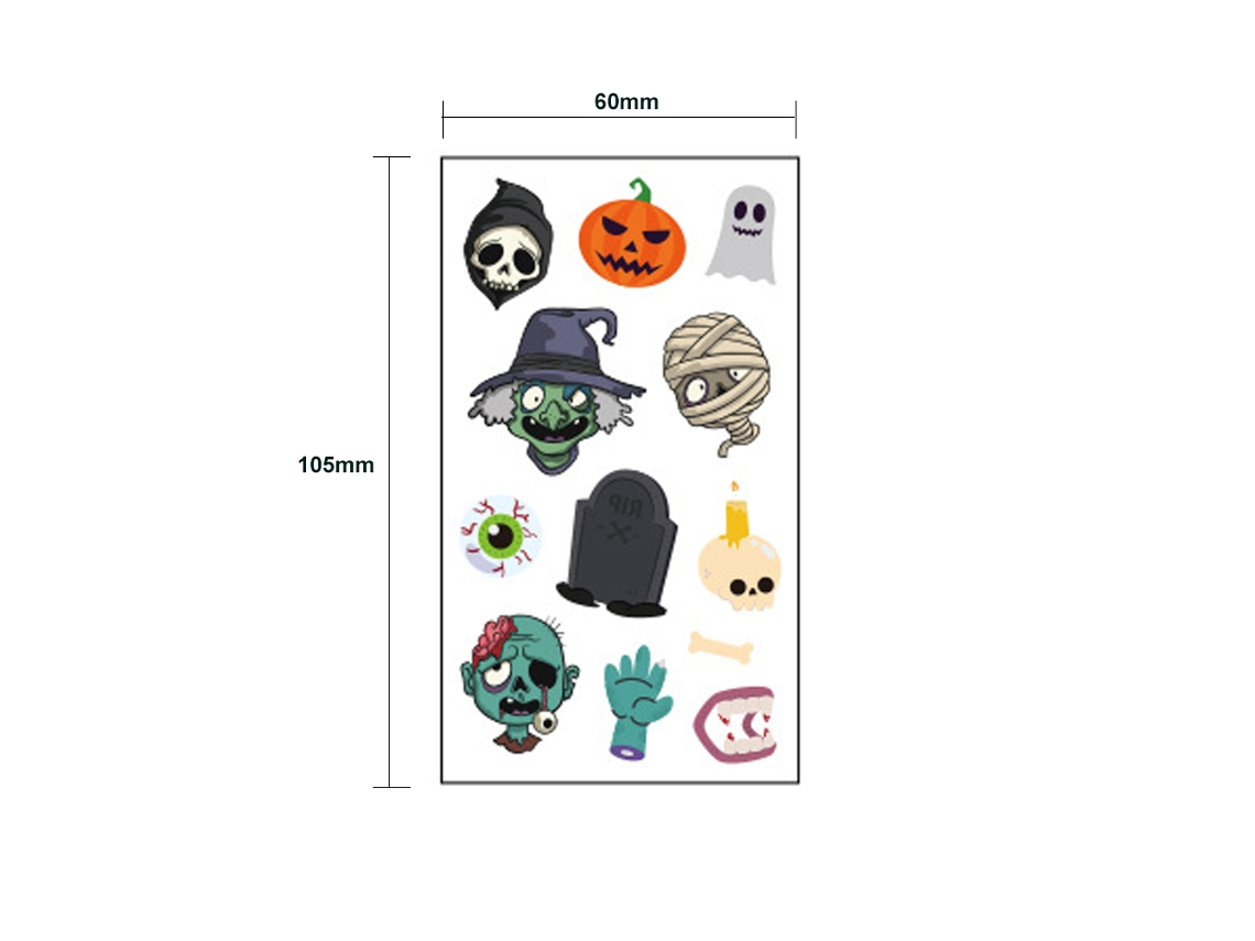 Tatuagens Temporárias Infantis De Halloween Resistentes À Água