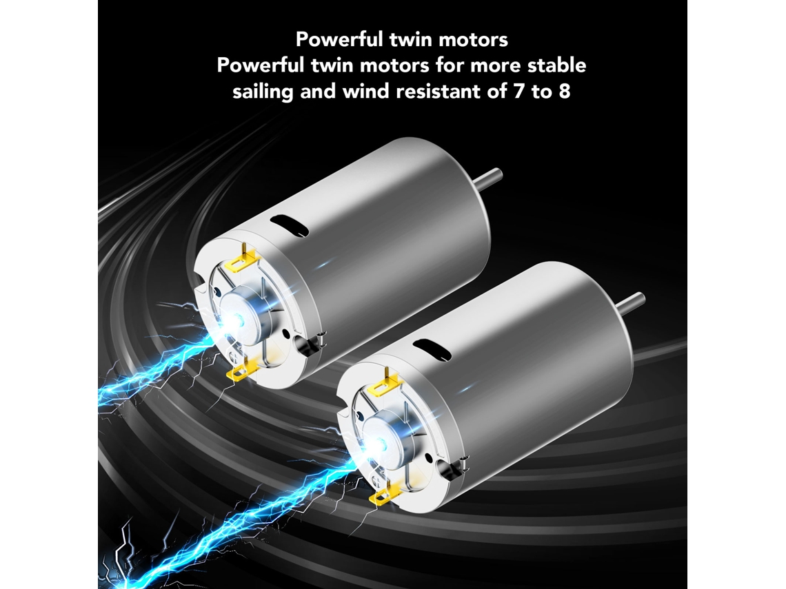 Barco De Isca Rc 500m Motor Duplo Luz Noturna