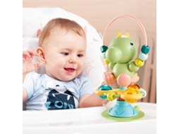Primerox chocalhos para Bebê com Ventosas Cartoon Dinossauro/pássaro Som Luz Melhora Flexibilidade Olho mão Presente